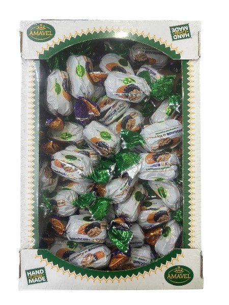 Կոնֆետ շոկոլադապատ սալորի, ծիրանի չրով և ընկույզով /կգ